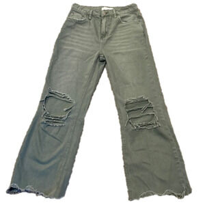 Vervet Distressed Green Jeans